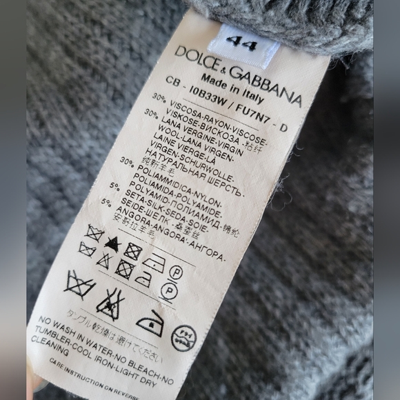 Dolce & Gabbana Grey Sweater Cardigan  44 Shawl Collar - Picture 3 of 9